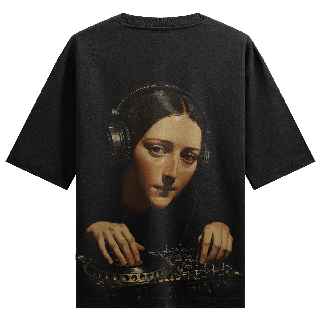 Mona Lisa DJ artwork on PRDGY oversized t-shirt