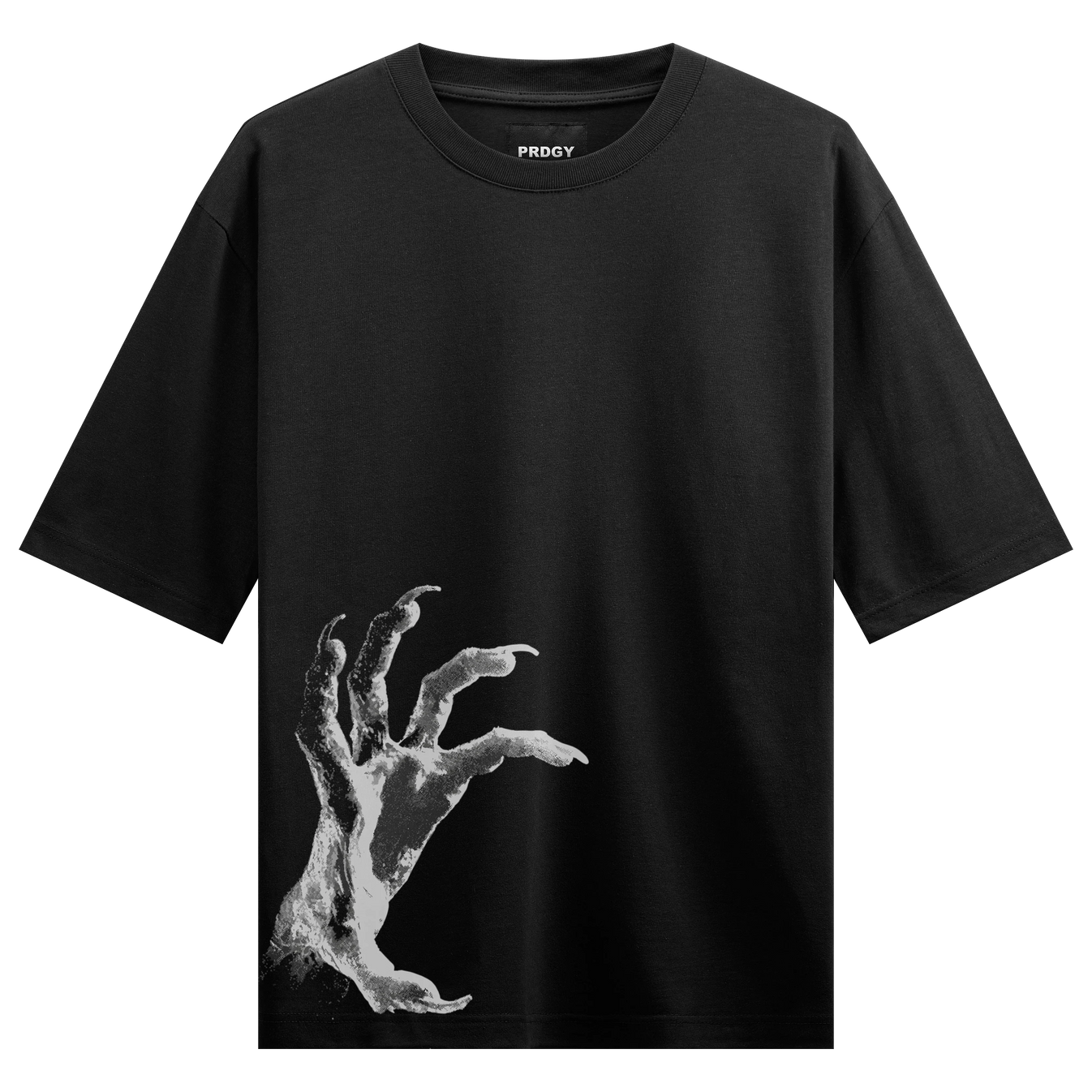 Monster Hand artwork on PRDGY oversized t-shirt