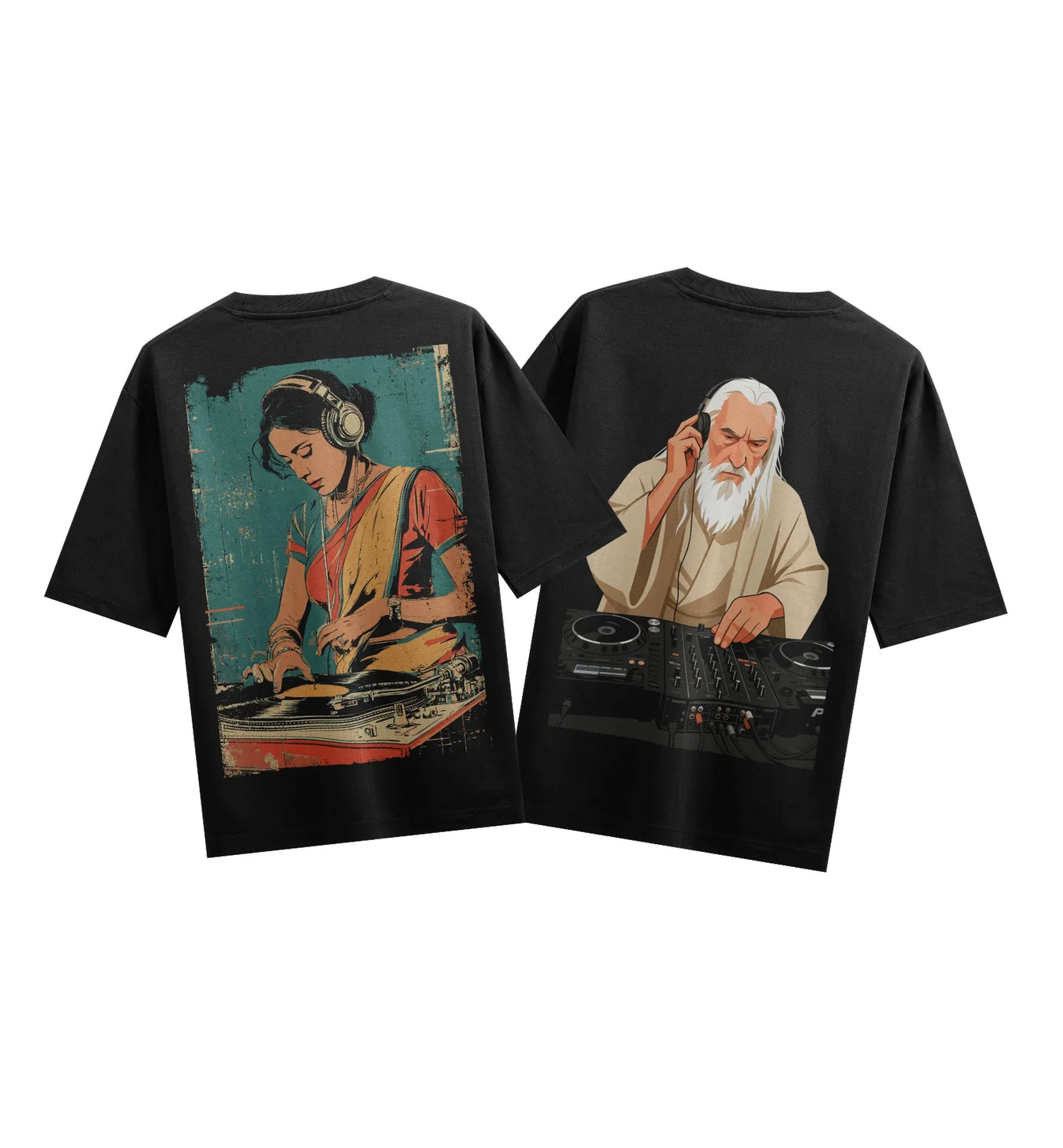 DJ artwork on PRDGY oversized t-shirt