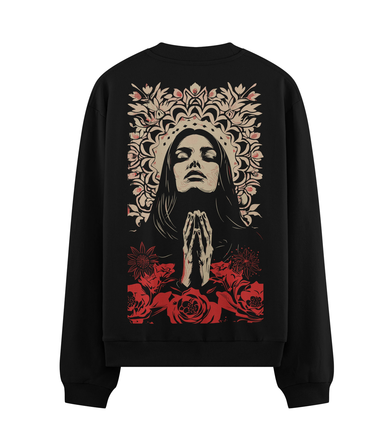 Praying Woman artwork on PRDGY sweatshirt