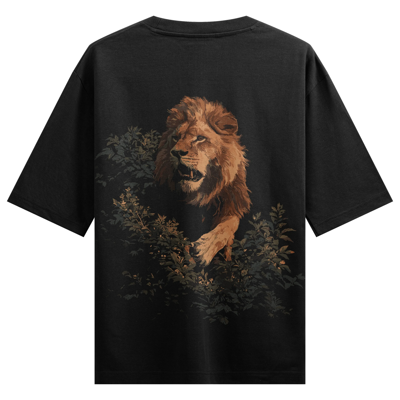 Lion artwork on PRDGY oversized t-shirt