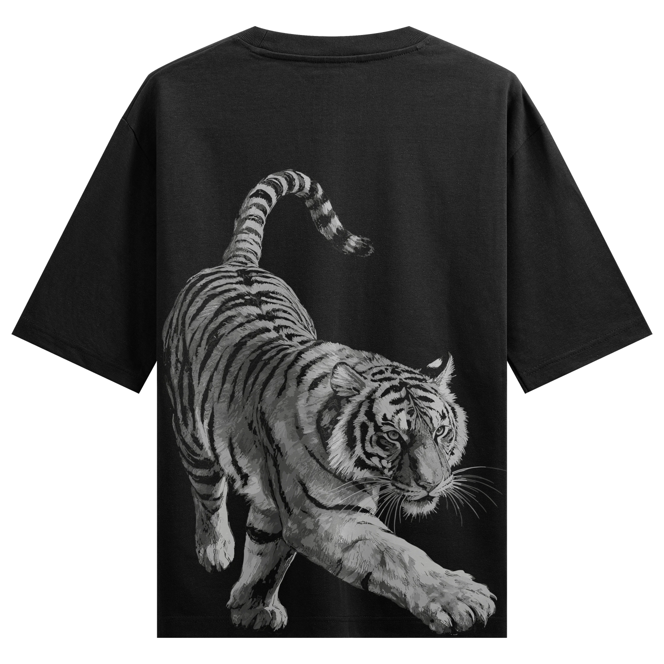 Tiger artwork on PRDGY oversized t-shirt