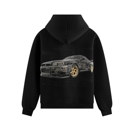 PRDGY GTR Blueprint Oversized Hoodie