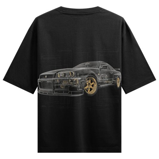 PRDGY GTR Blueprint Oversized T-Shirt