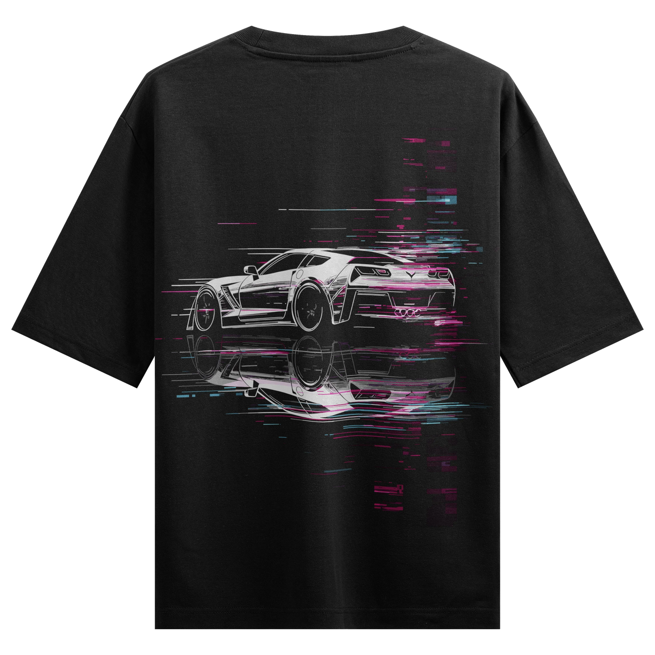 Corvette artwork on PRDGY oversized t-shirt