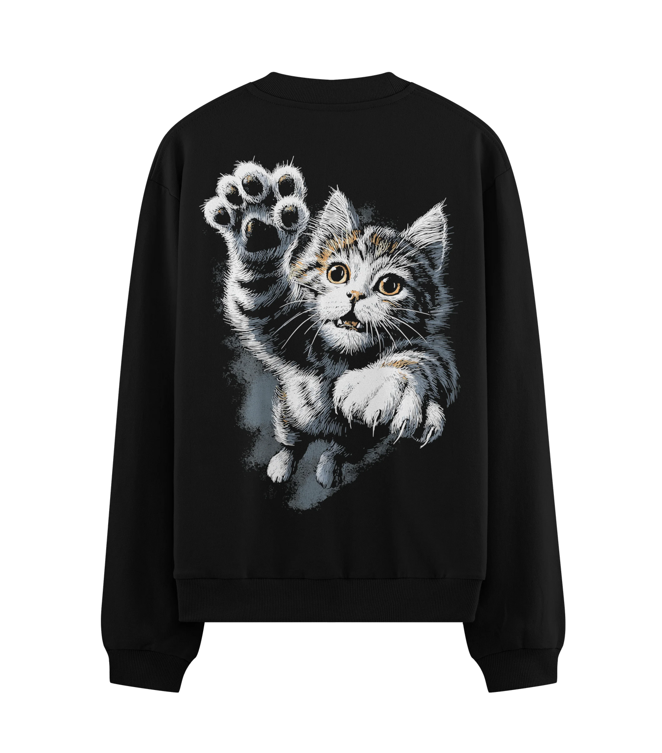 Funny Cat artwork on PRDGY sweatshirt