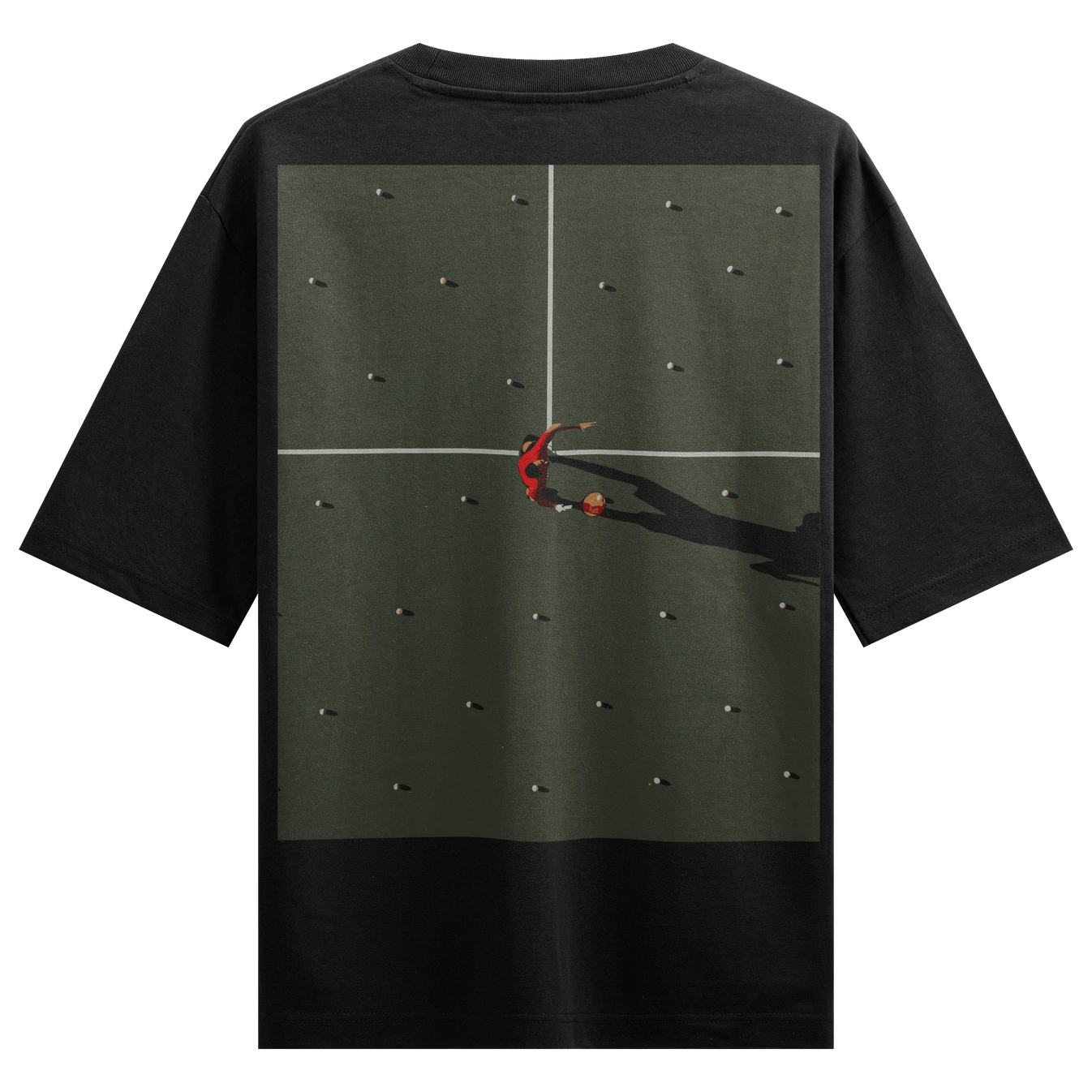 Football artwork on PRDGY oversized t-shirt