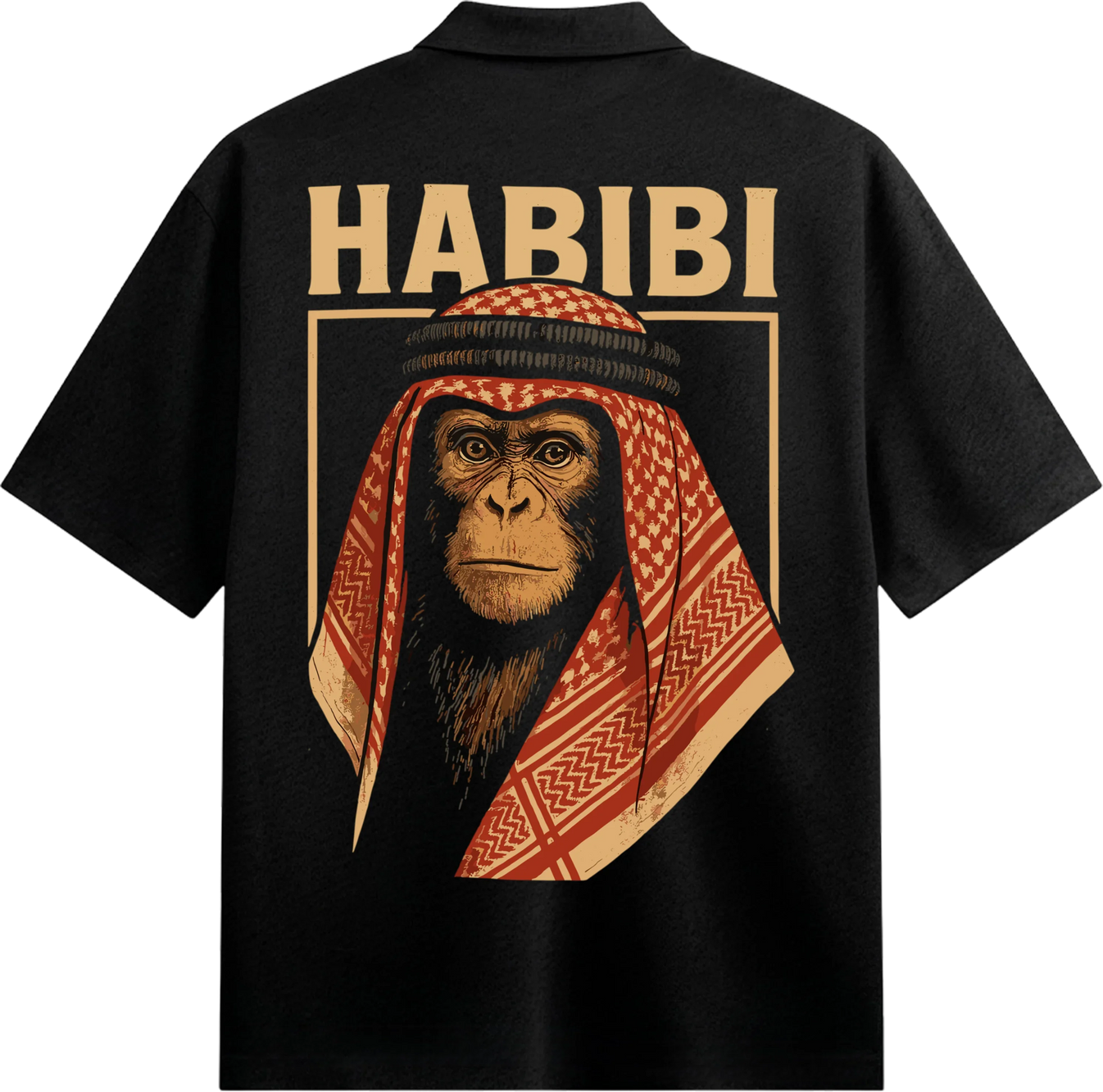 Chimpanzee artwork on PRDGY oversized t-shirt