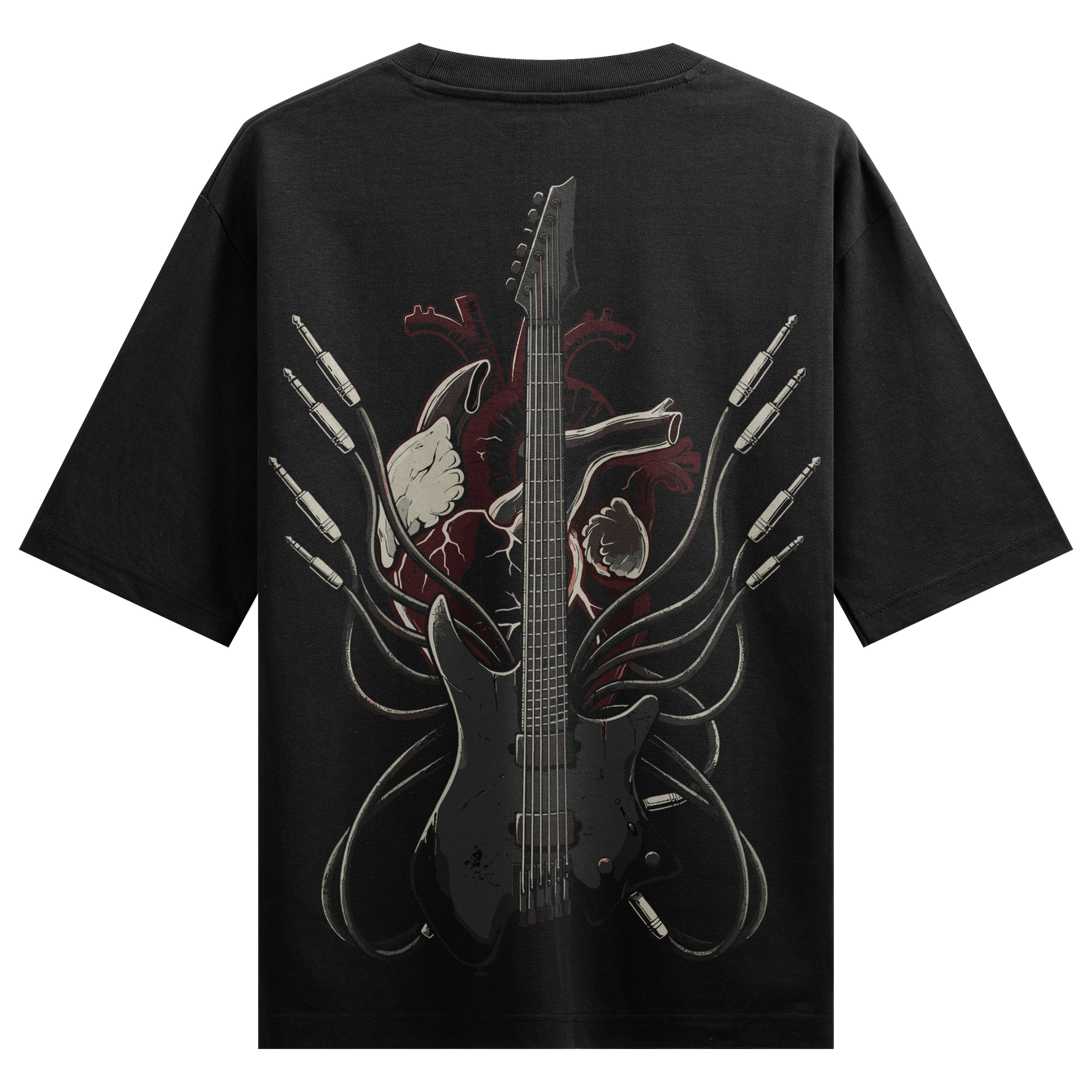 Guitar artwork on PRDGY oversized t-shirt