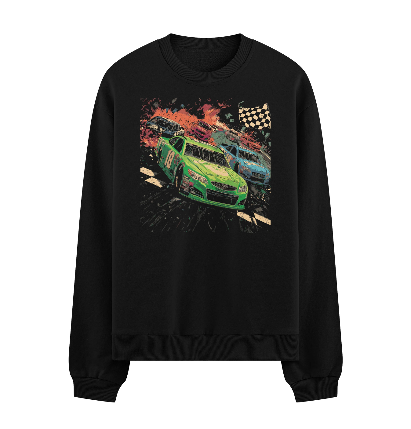 NASCAR artwork on PRDGY sweatshirt