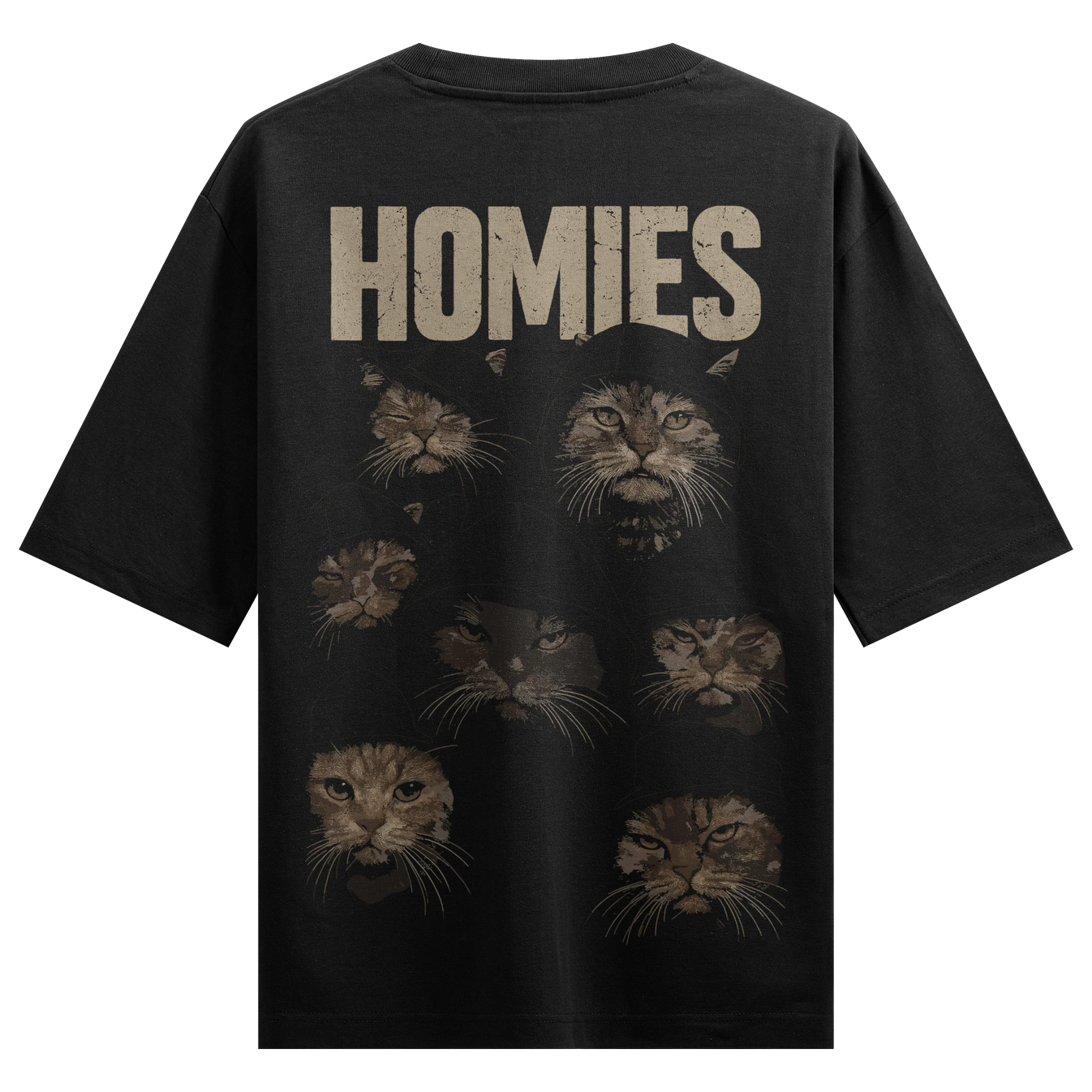 Funny Cat artwork on PRDGY oversized t-shirt