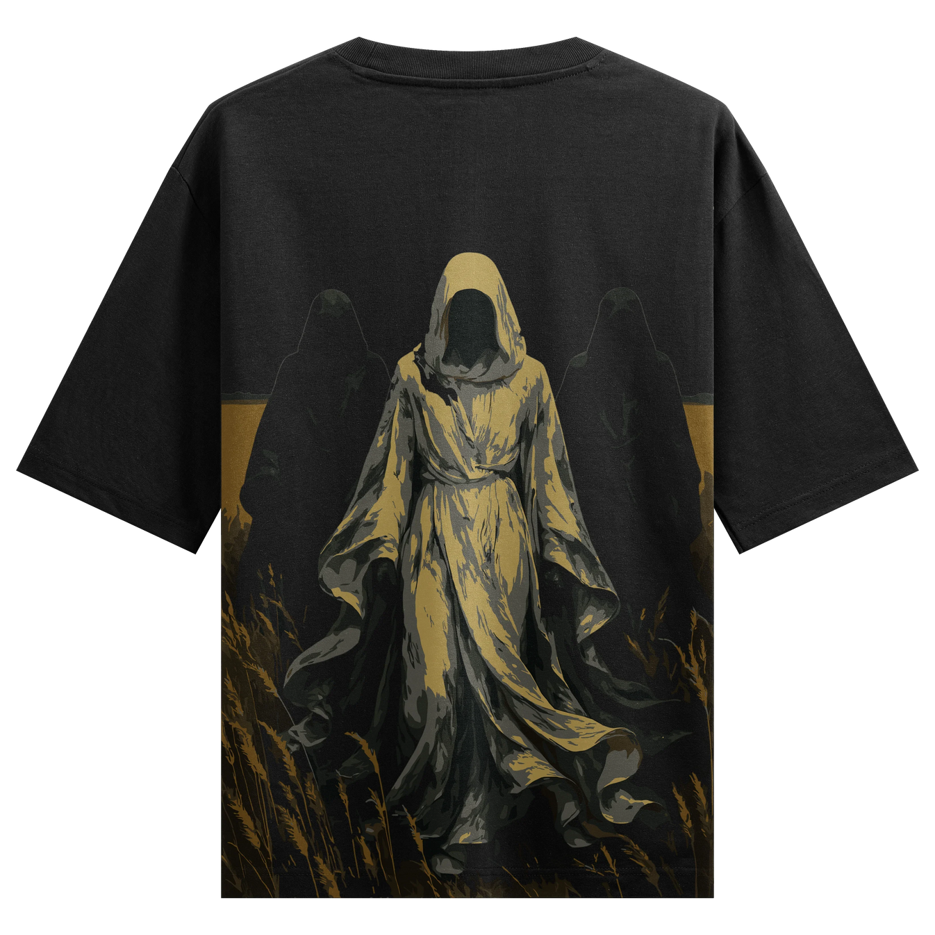 Gothic Reaper artwork on PRDGY oversized t-shirt