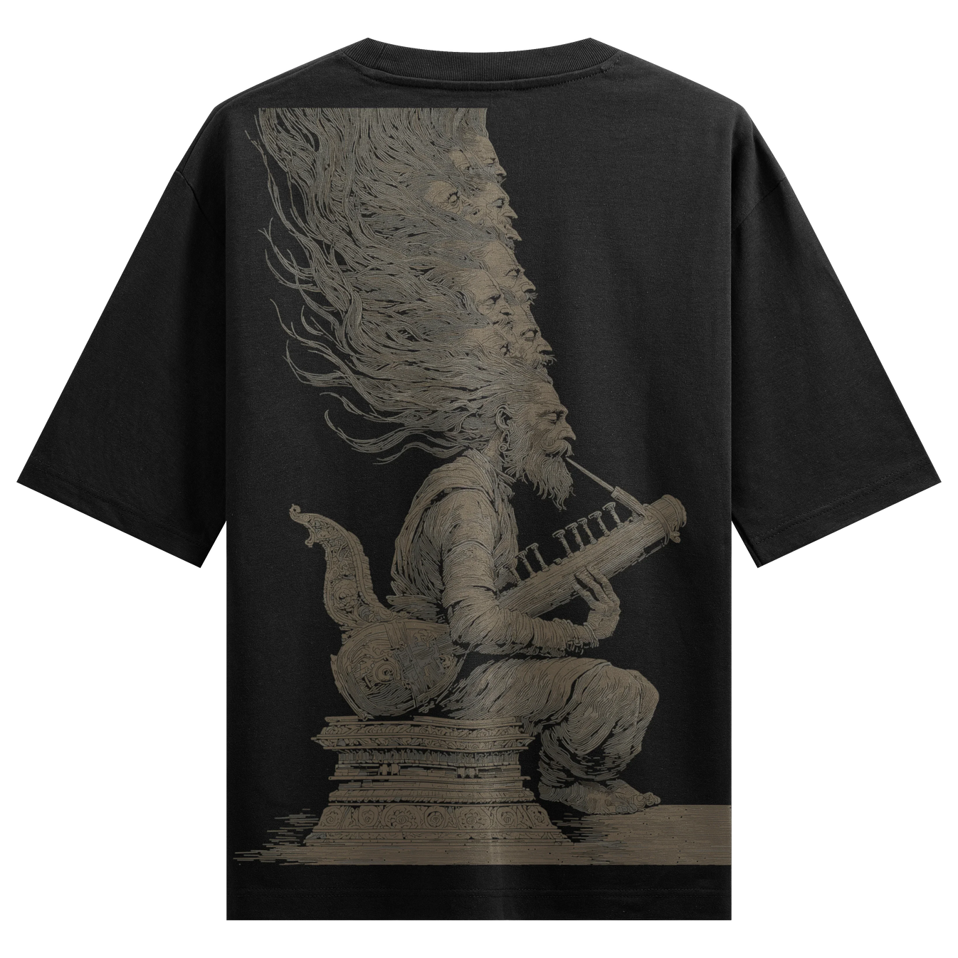 Sitar Player artwork on PRDGY oversized t-shirt