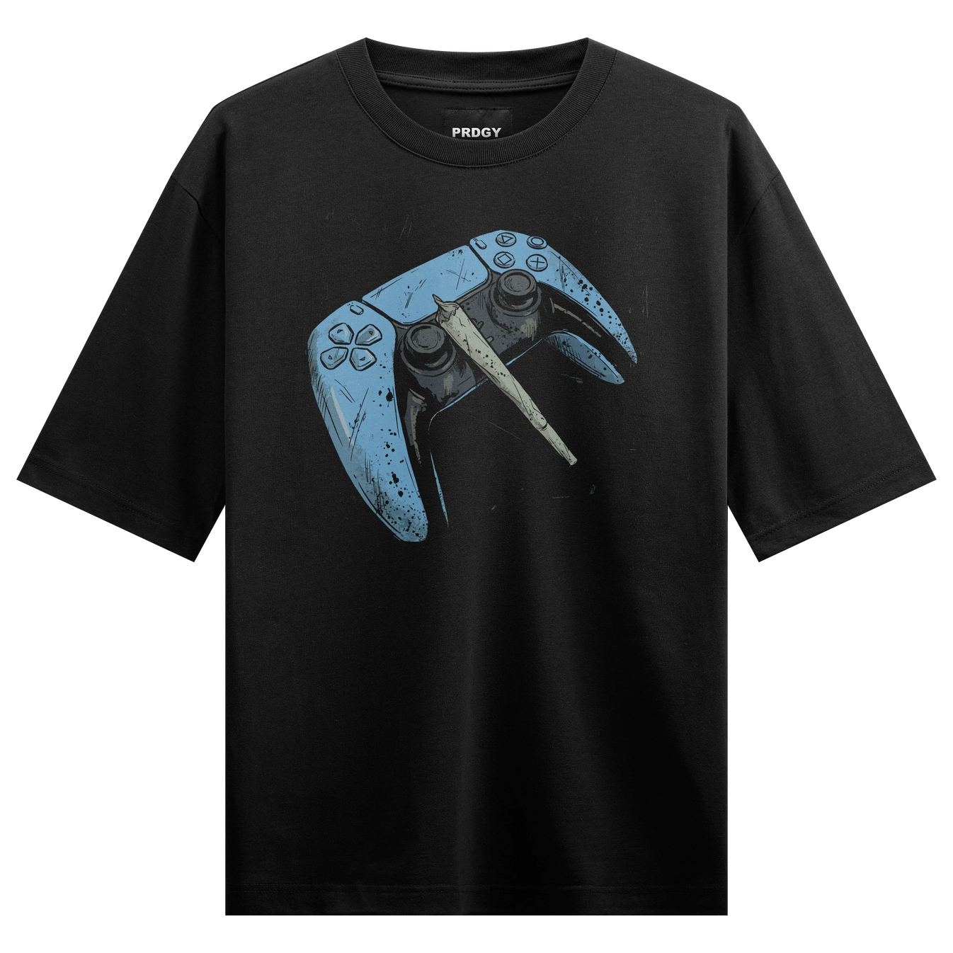 Gaming Controller artwork on PRDGY oversized t-shirt