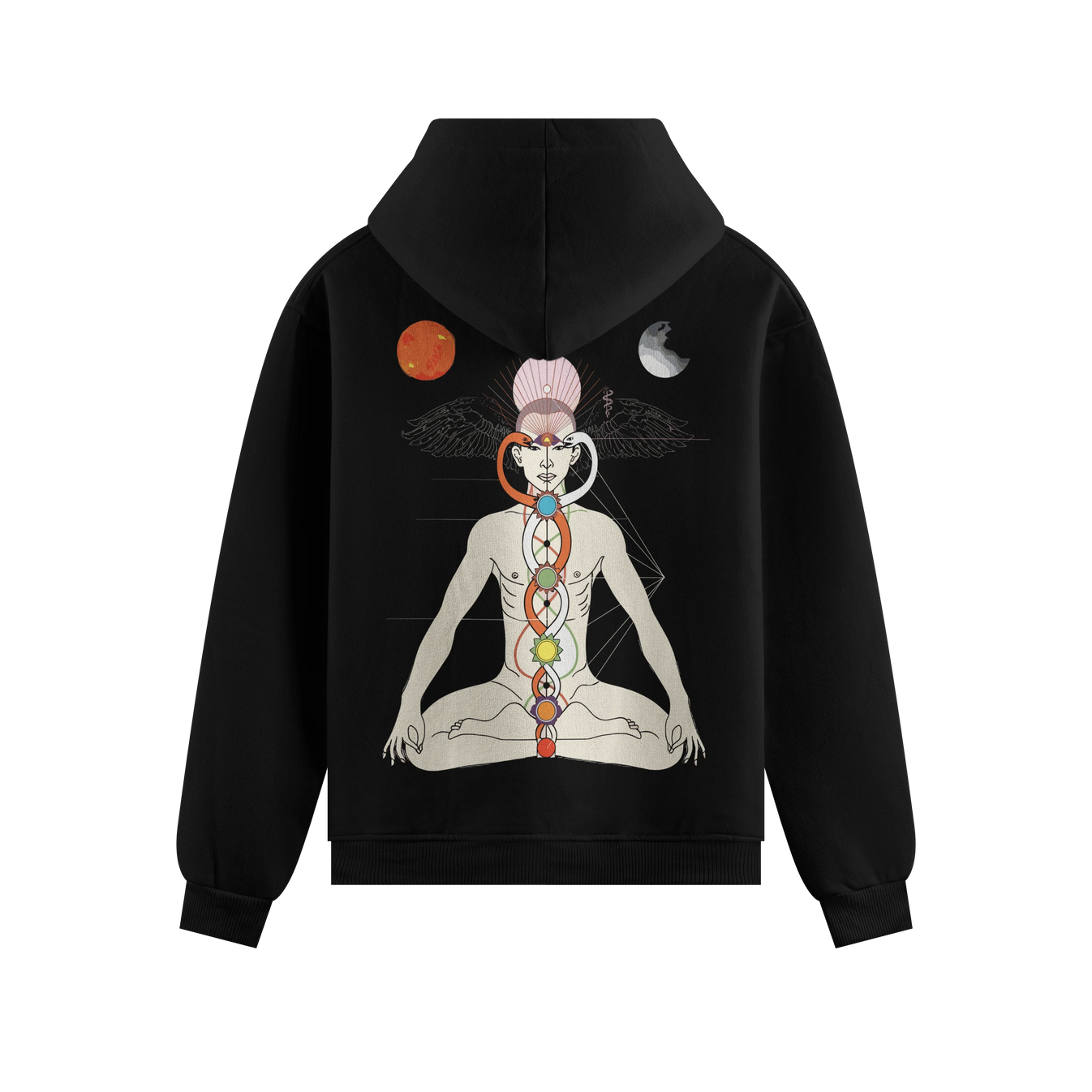 Chakra artwork on PRDGY hoodie