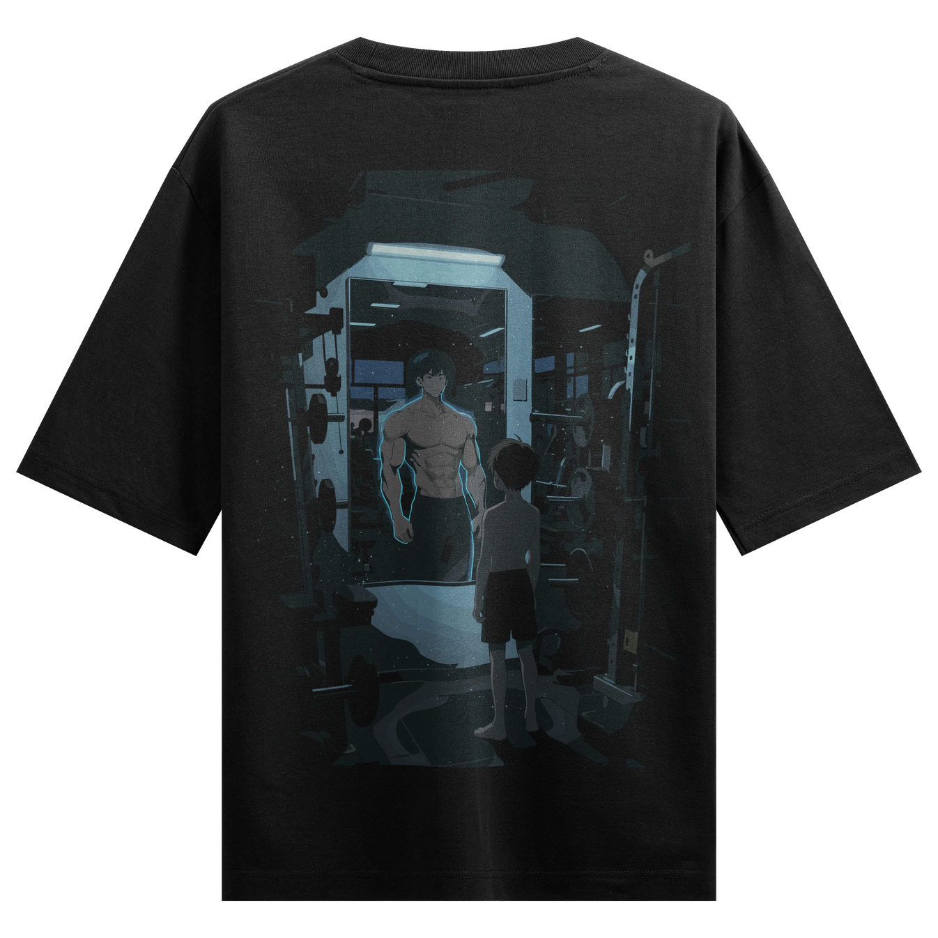 Anime Gym artwork on PRDGY oversized t-shirt