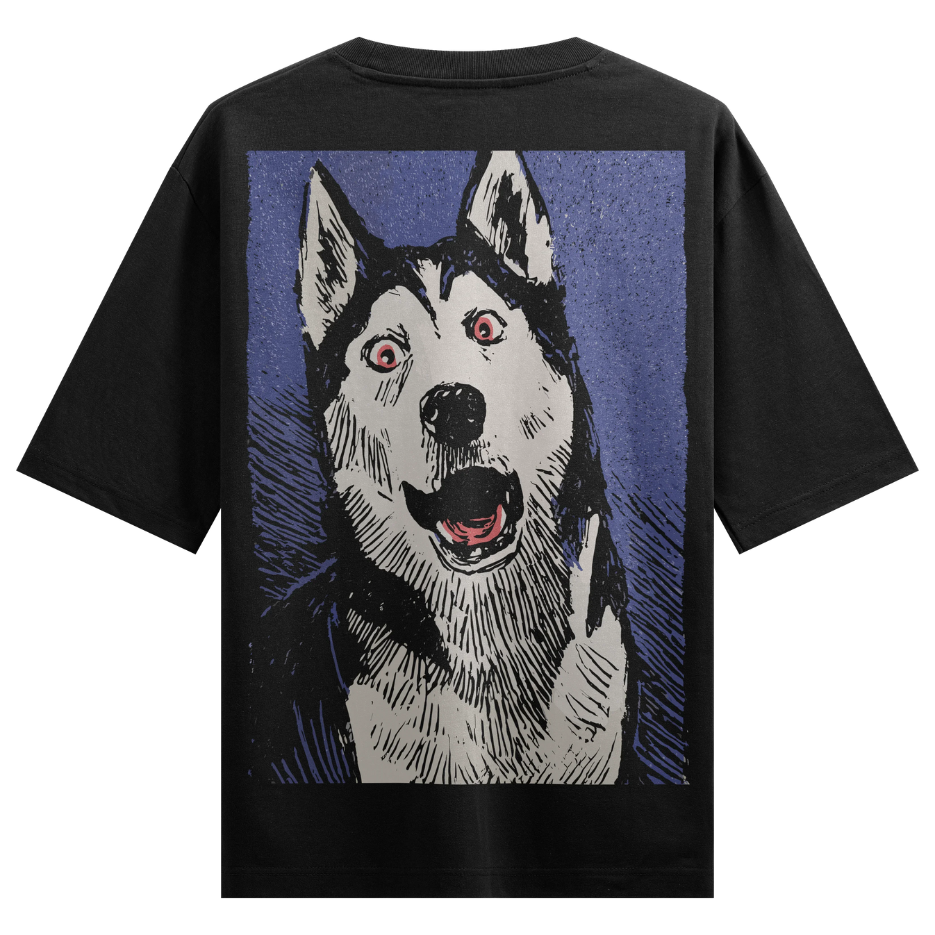 Husky artwork on PRDGY oversized t-shirt