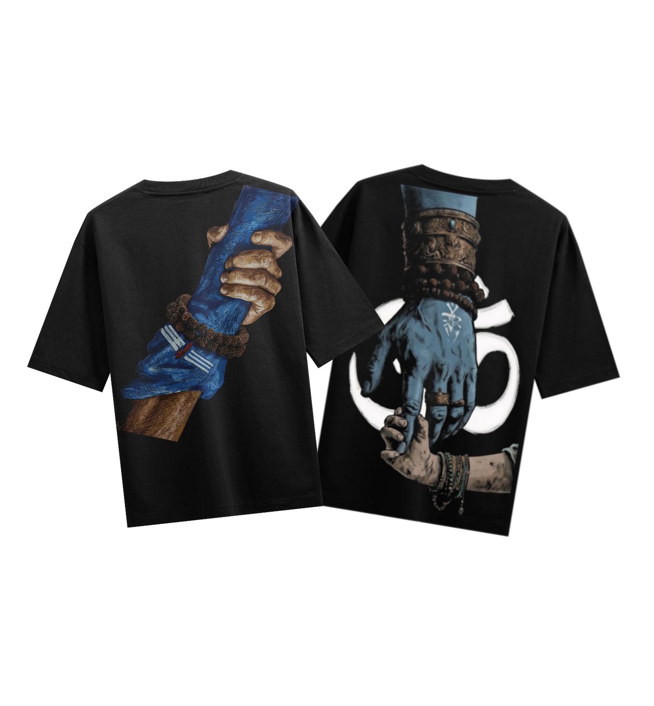 Mahadev Blessing T-Shirt by PRDGY — Lord Shiva's hand holding the damru, spiritual design.