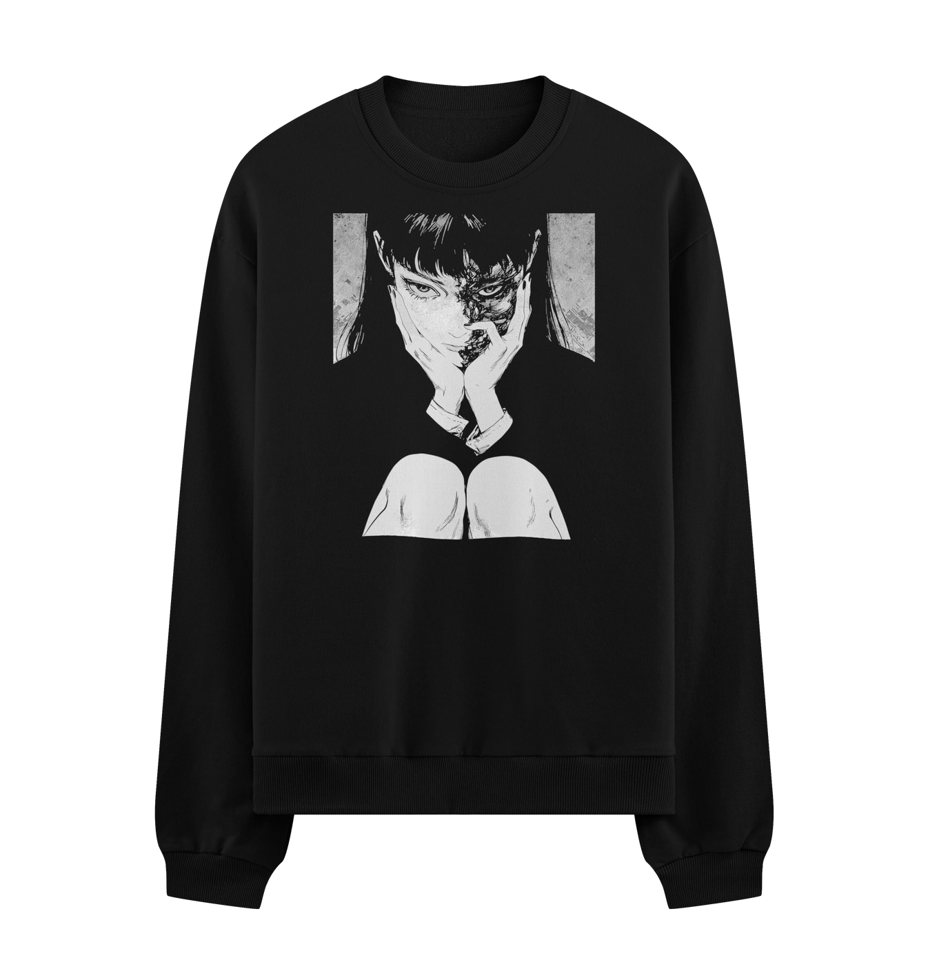 Junji Ito artwork on PRDGY sweatshirt