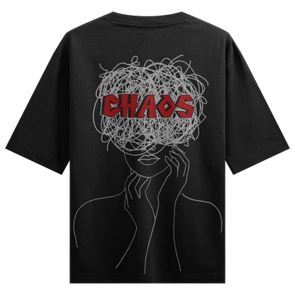 Chaos artwork on PRDGY oversized t-shirt