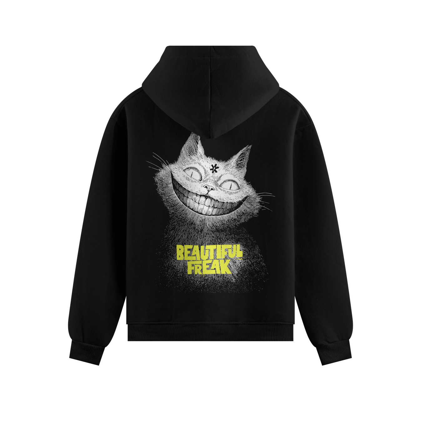 BEAUTIFUL FREAK artwork on PRDGY hoodie