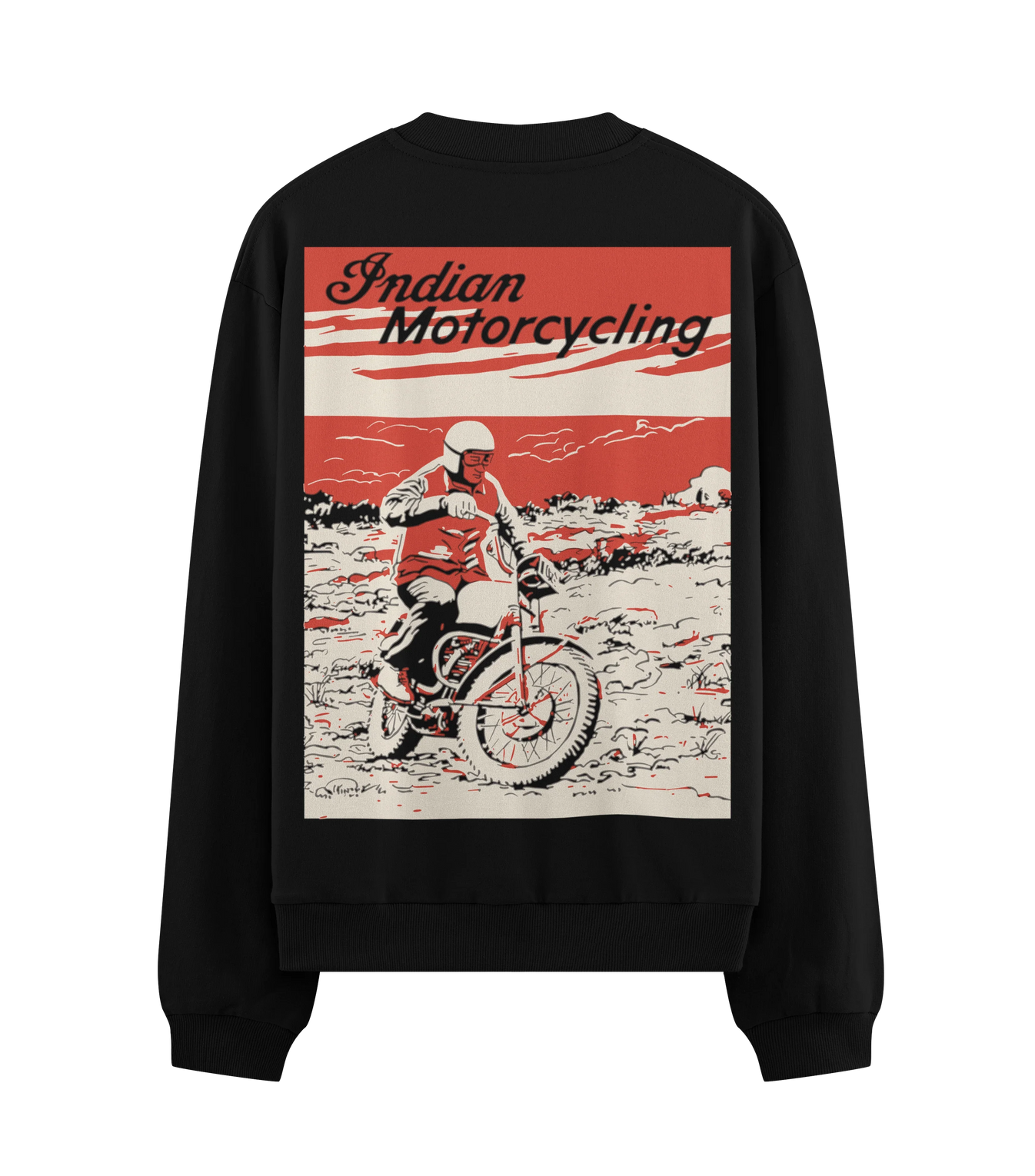Indian Motorcycling artwork on PRDGY sweatshirt