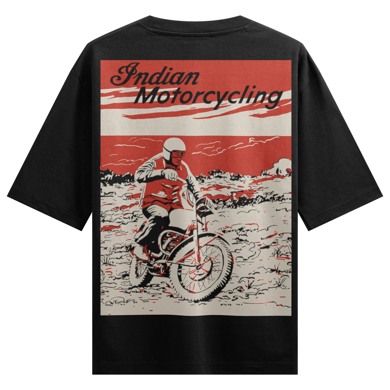 Indian Motorcycling artwork on PRDGY oversized t-shirt
