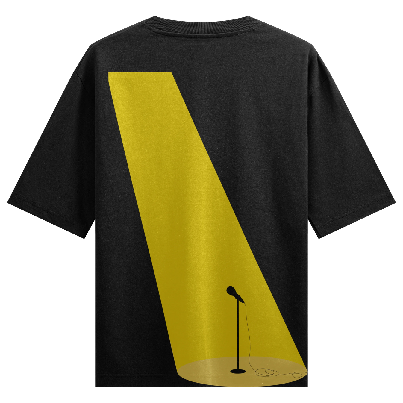 Microphone artwork on PRDGY oversized t-shirt