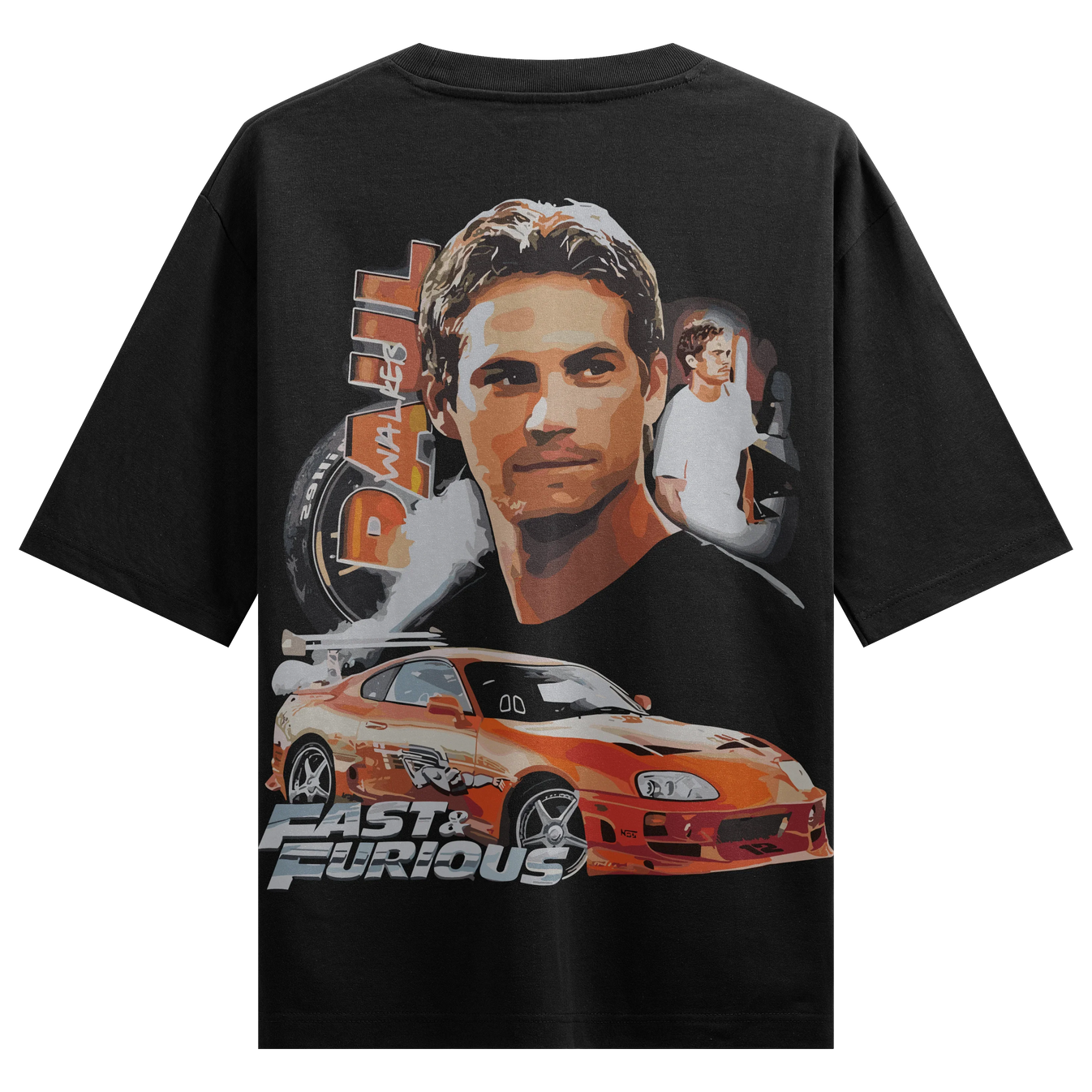 WALKER FAST & FURIOUS artwork on PRDGY oversized t-shirt
