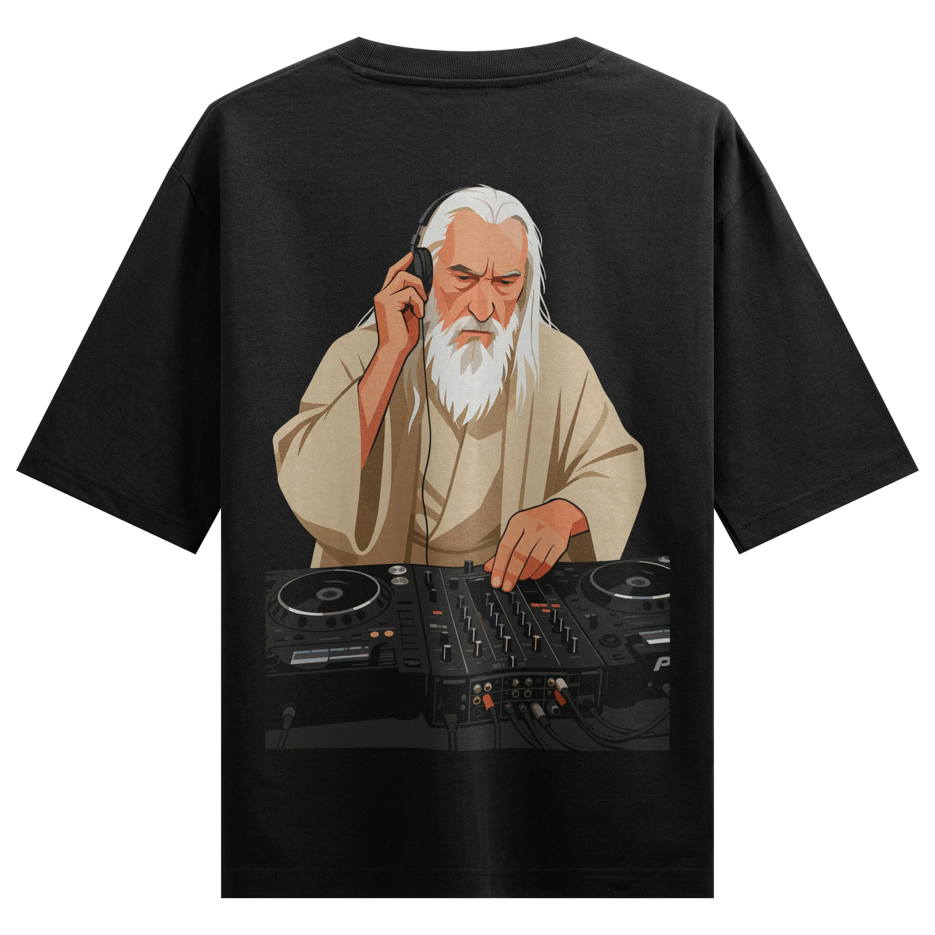 DJ artwork on PRDGY oversized t-shirt