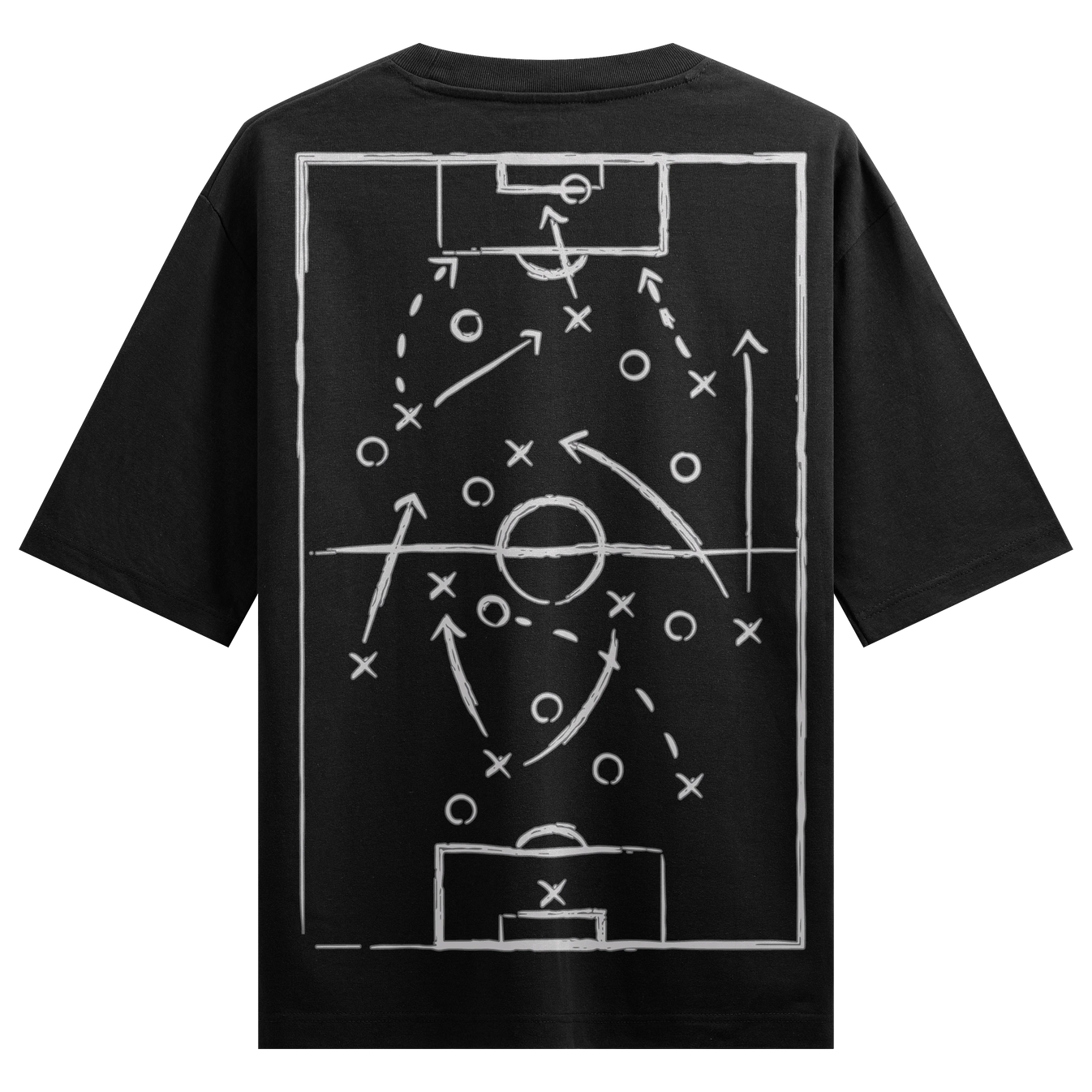 Soccer Tactics artwork on PRDGY oversized t-shirt