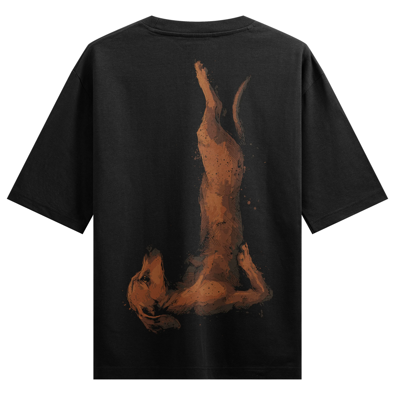Dog artwork on PRDGY oversized t-shirt