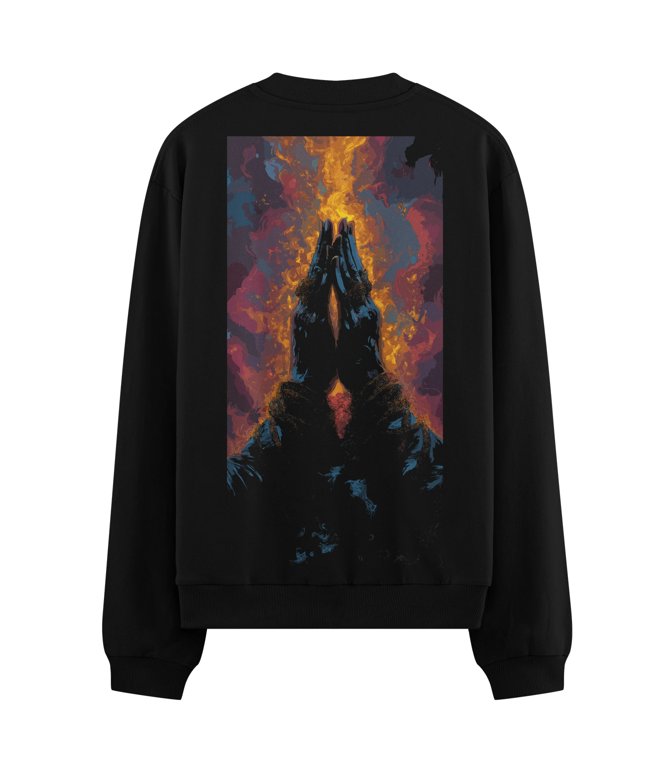 Praying Hands artwork on PRDGY sweatshirt