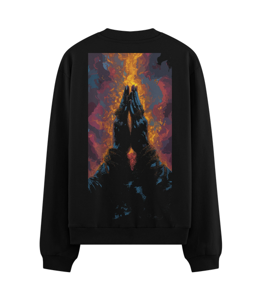 PRDGY Prayer Flames Oversized Sweatshirt