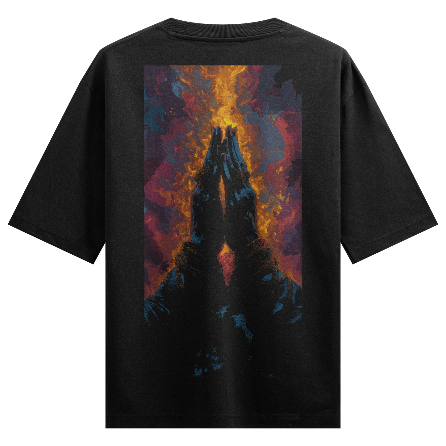 PRDGY Prayer Flames Oversized T-Shirt