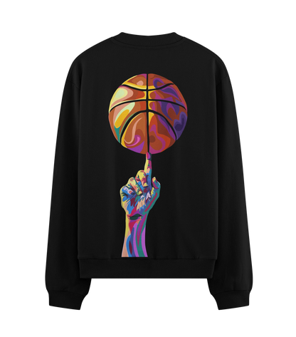 Basketball artwork on PRDGY sweatshirt