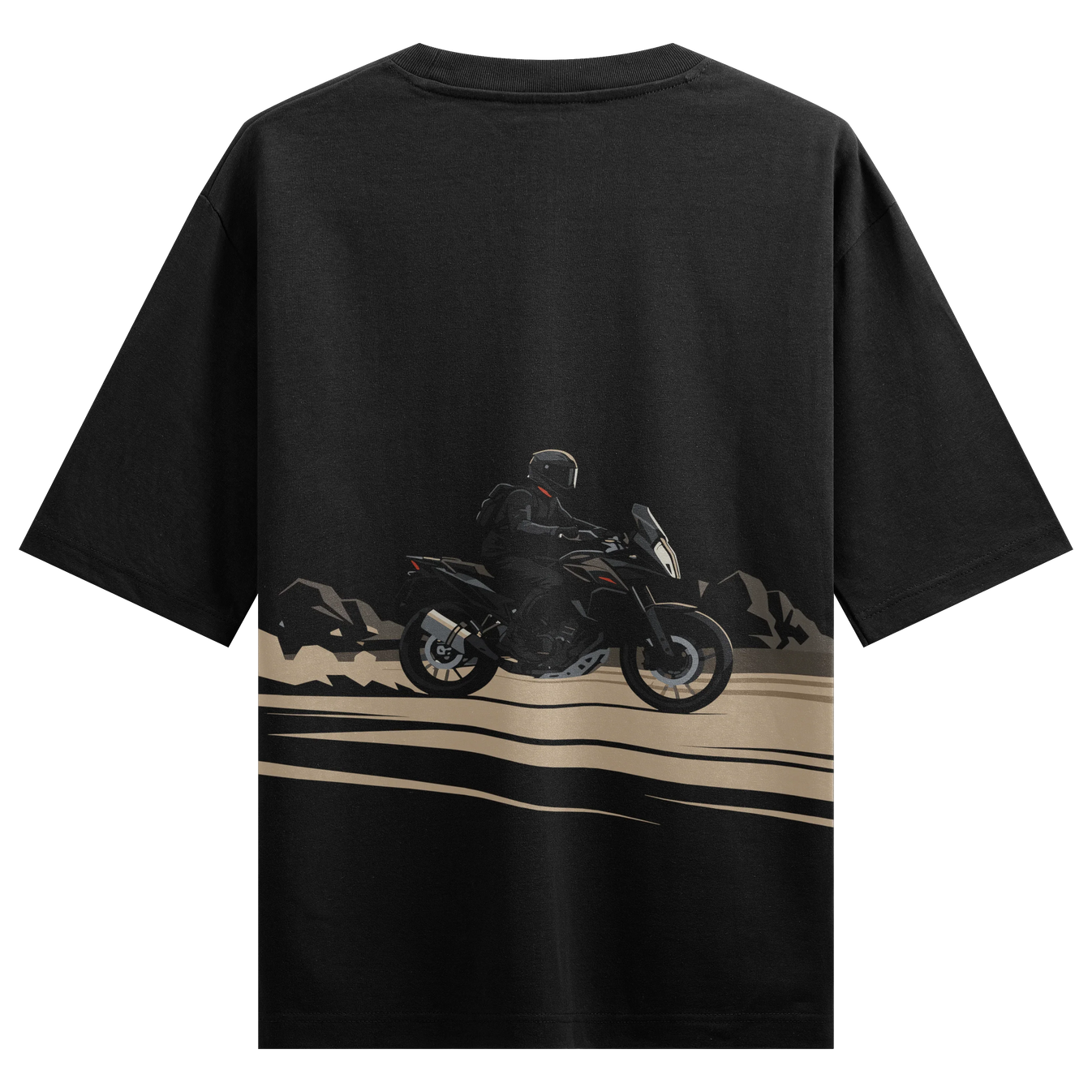 Motorcycle artwork on PRDGY oversized t-shirt