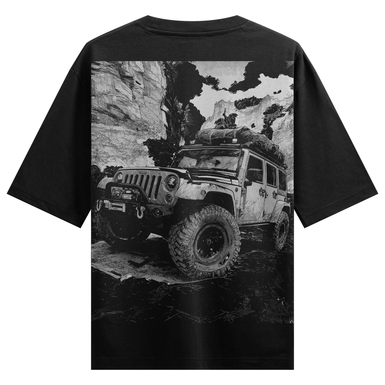 Jeep artwork on PRDGY oversized t-shirt