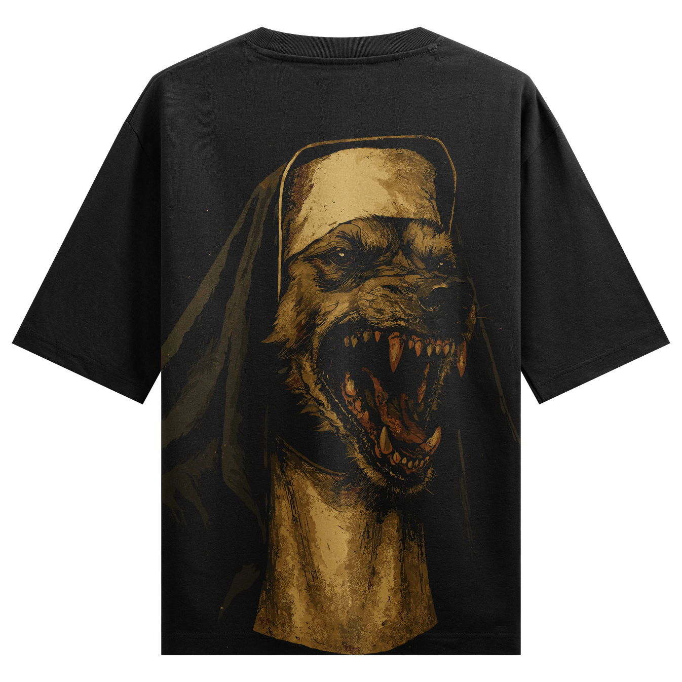 Demon Dog artwork on PRDGY oversized t-shirt