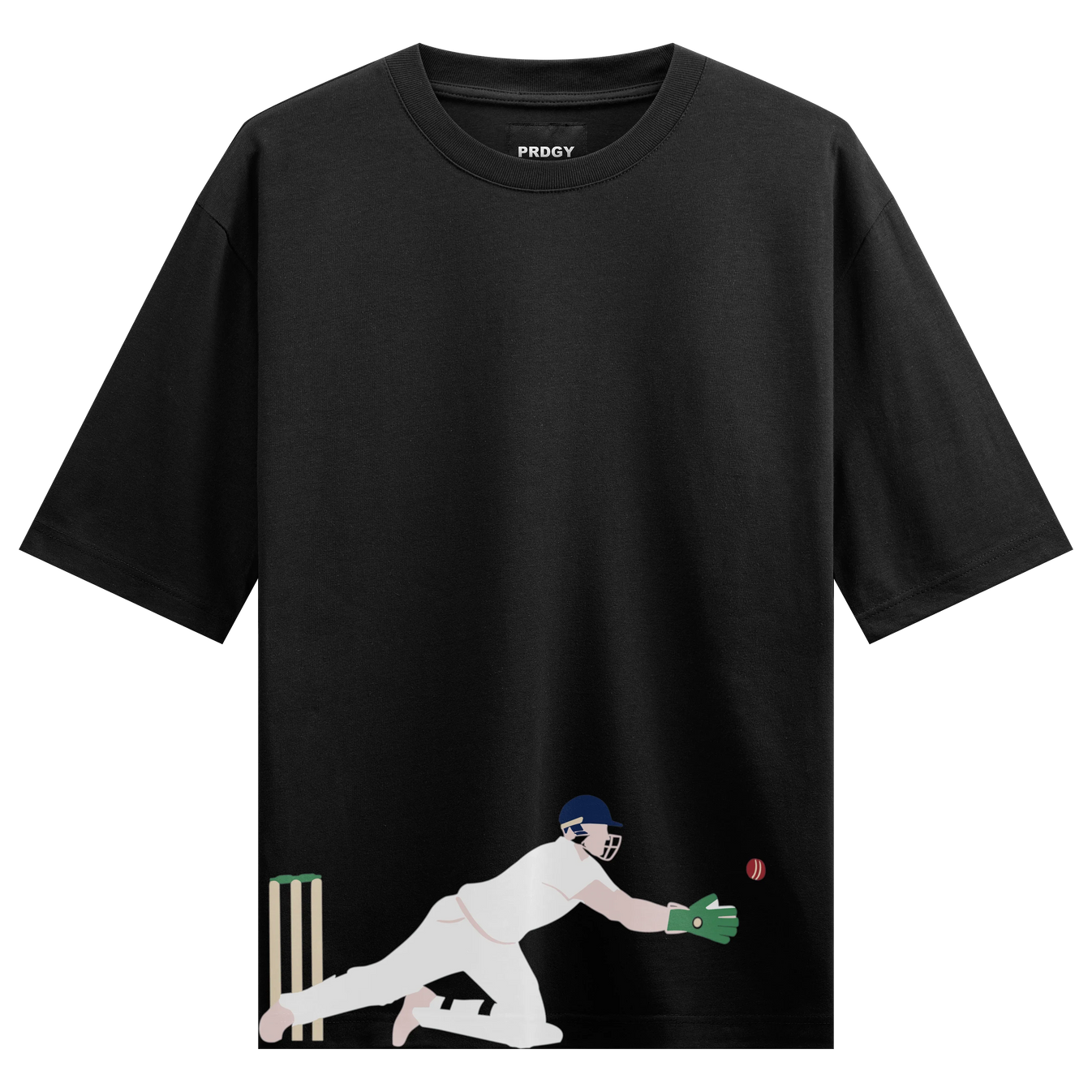 Cricket artwork on PRDGY oversized t-shirt