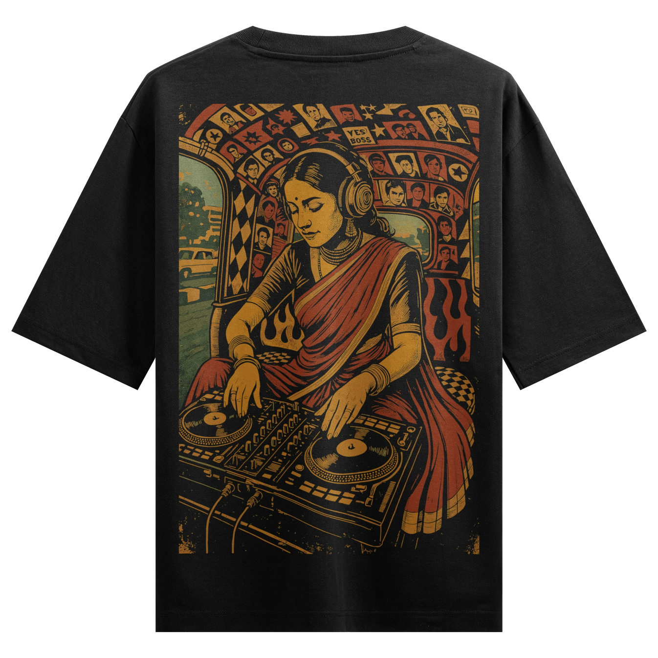 YES BOSS artwork on PRDGY oversized t-shirt