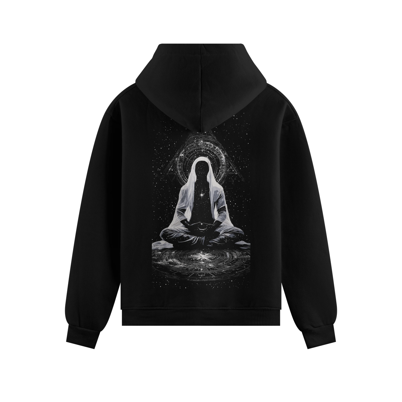 Meditation artwork on PRDGY hoodie