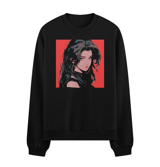 PRDGY Silent Rebel Girl Oversized Sweatshirt