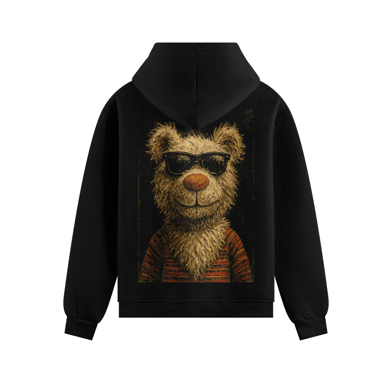 Bear artwork on PRDGY hoodie