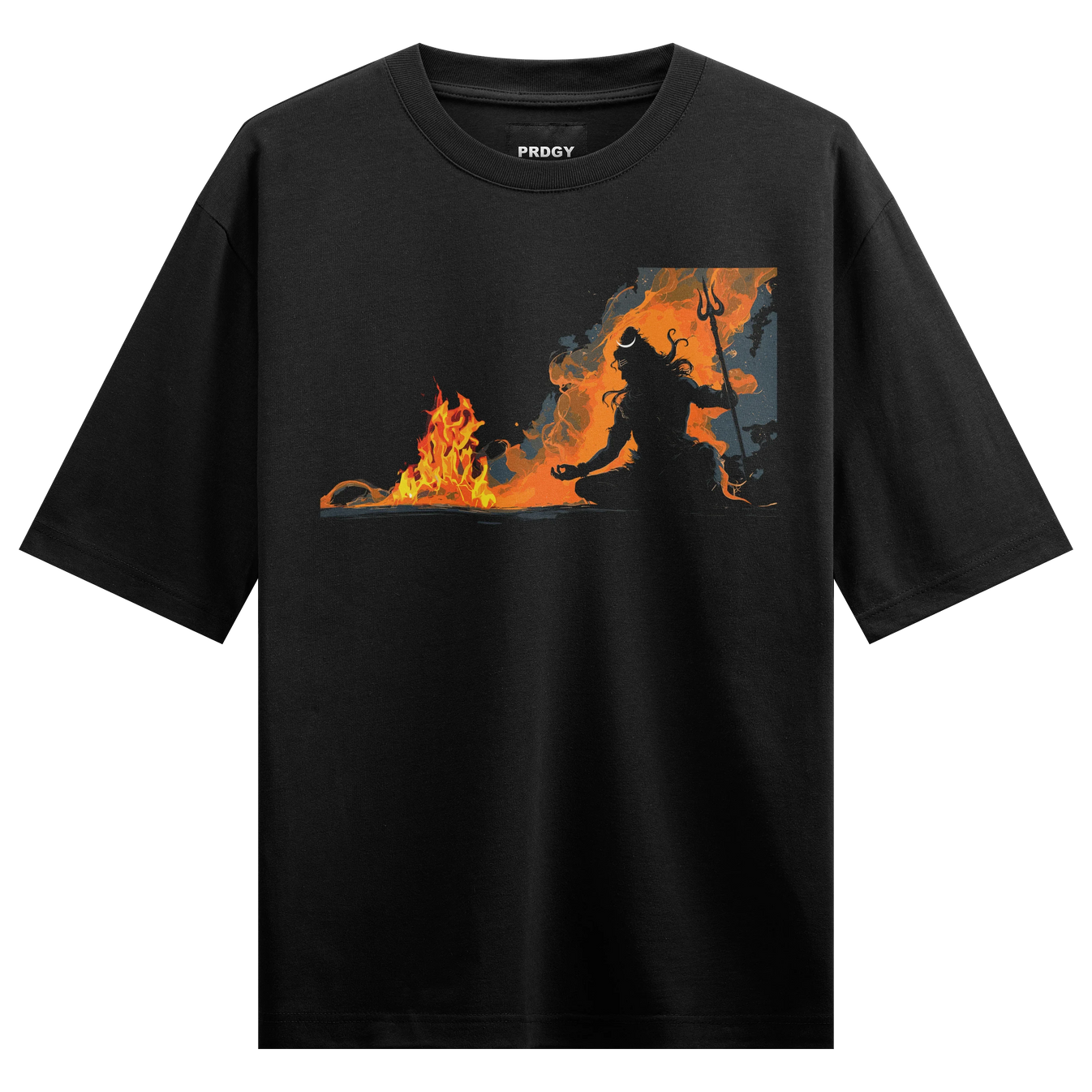 Shiva artwork on PRDGY oversized t-shirt