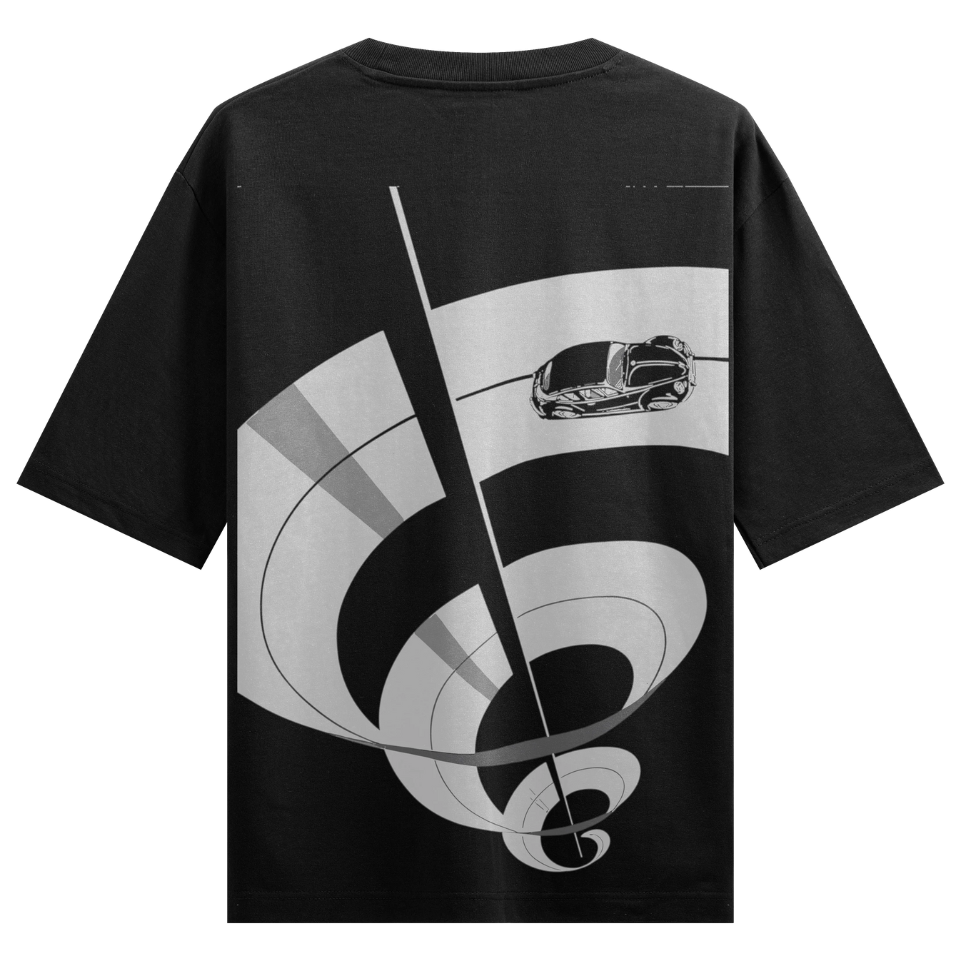 Car artwork on PRDGY oversized t-shirt