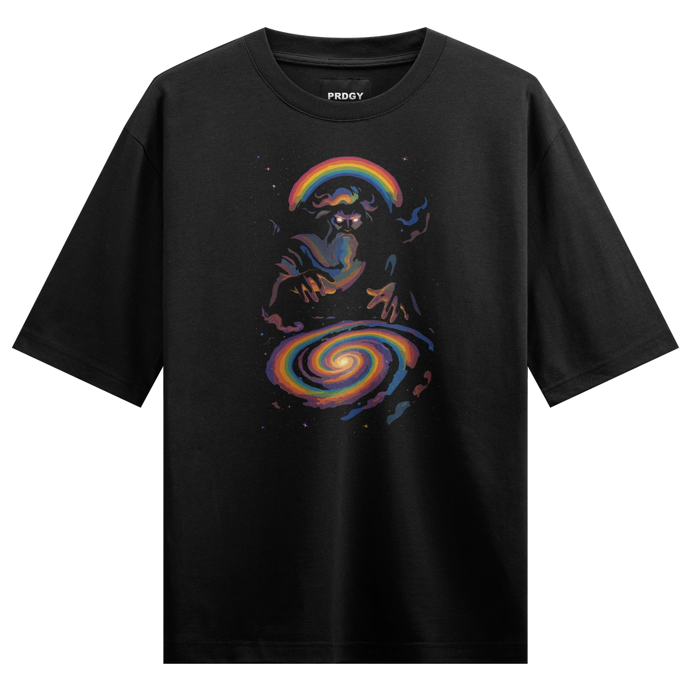 Wizard artwork on PRDGY oversized t-shirt