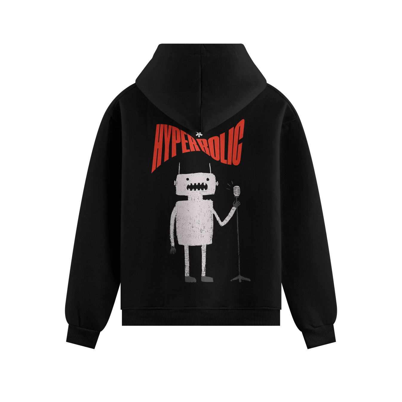 Robot artwork on PRDGY hoodie