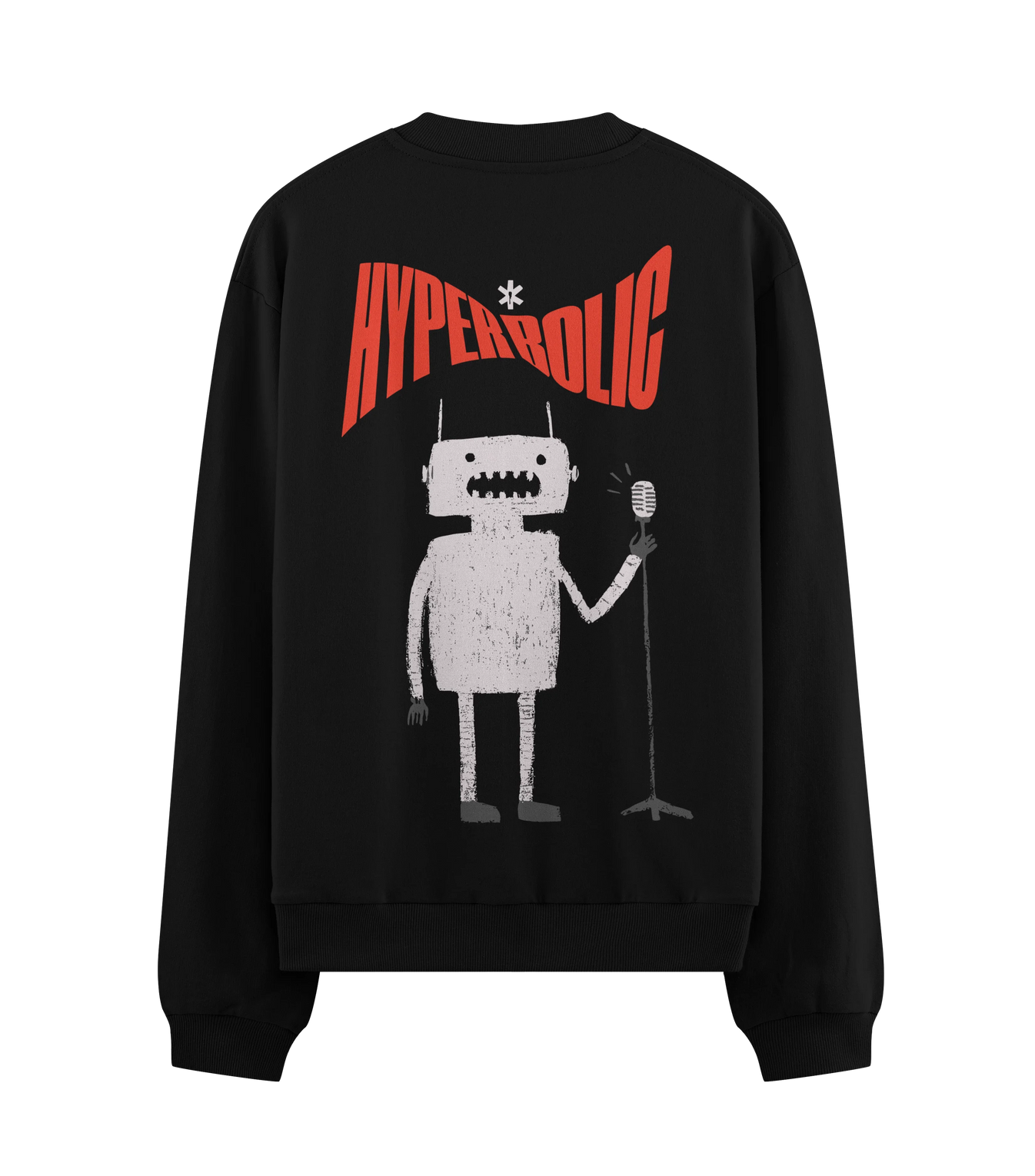 Robot artwork on PRDGY sweatshirt