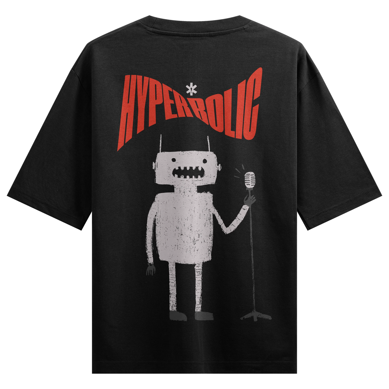 Robot artwork on PRDGY oversized t-shirt